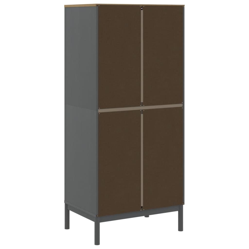 vidaXL Șifonier "FLORO", gri, 77x53x171 cm, lemn masiv pin vidaXL Șifonier "FLORO", gri, 77x53x171 cm, lemn masiv pin
