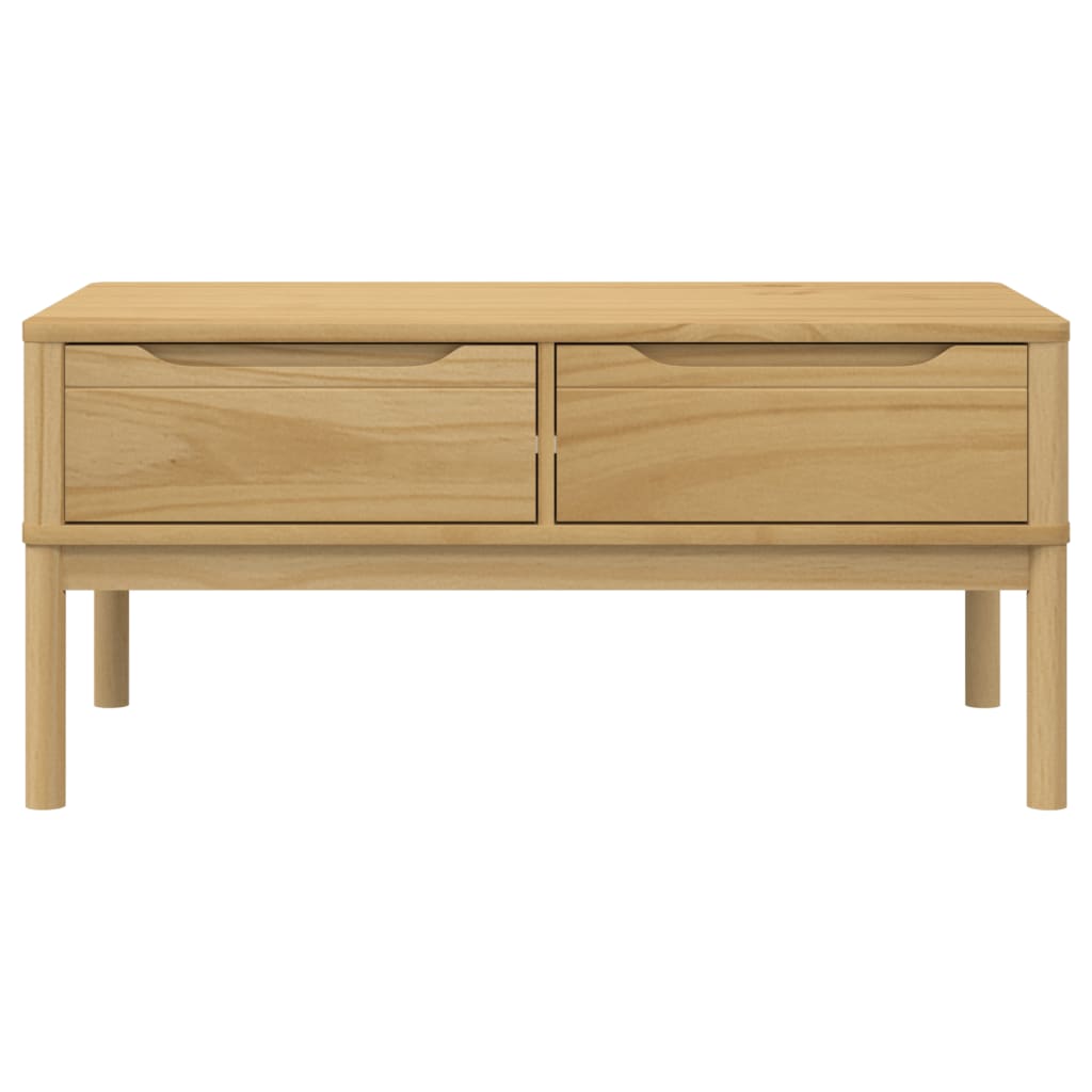 vidaXL Măsuță cafea "FLORO", maro ceruit 99x55,5x45 cm lemn masiv pin vidaXL Măsuță cafea "FLORO", maro ceruit 99x55,5x45 cm lemn masiv pin