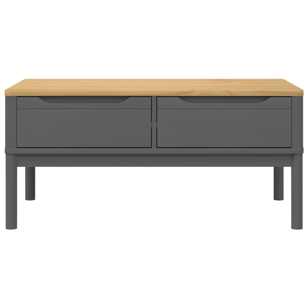 vidaXL Măsuță cafea "FLORO", gri, 99x55,5x45 cm lemn masiv pin vidaXL Măsuță cafea "FLORO", gri, 99x55,5x45 cm lemn masiv pin