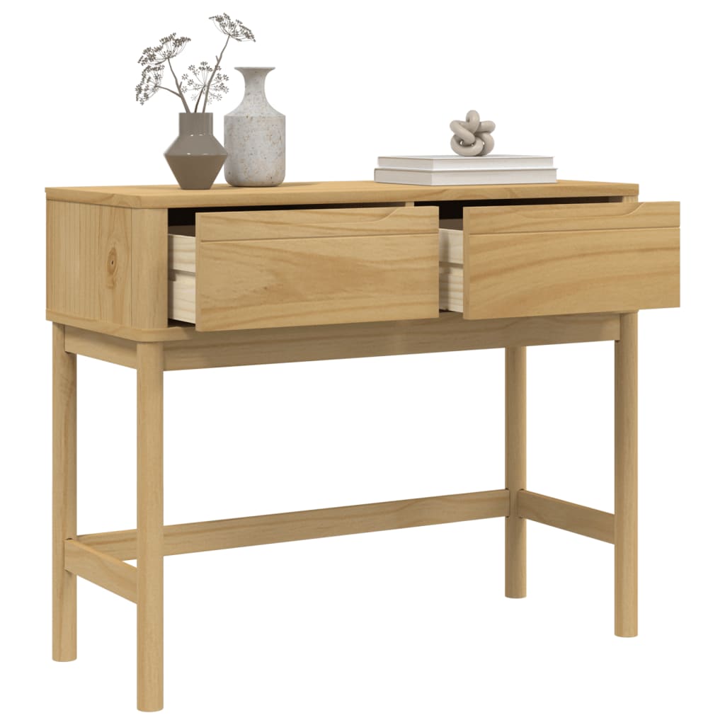 vidaXL Măsuță consolă FLORO maro ceară 89,5x36,5x73 cm lemn masiv pin vidaXL Măsuță consolă FLORO maro ceară 89,5x36,5x73 cm lemn masiv pin