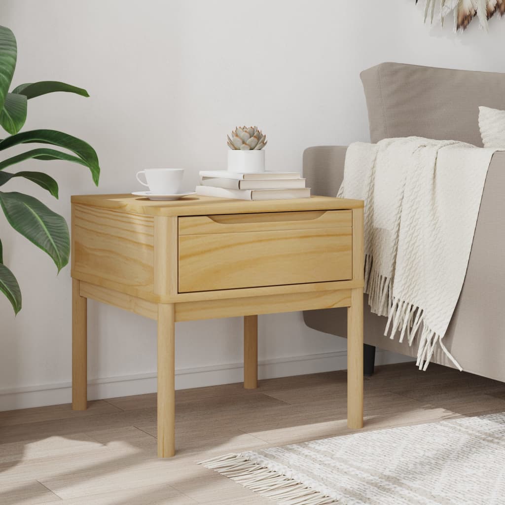vidaXL Măsuță de veioză FLORO maro ceară 55x55x54 cm lemn masiv pin vidaXL Măsuță de veioză FLORO maro ceară 55x55x54 cm lemn masiv pin