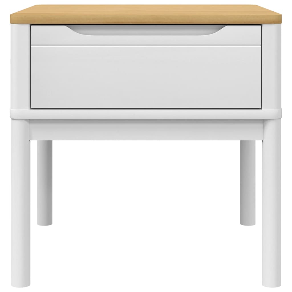 vidaXL Măsuță de veioză FLORO alb 55x55x54 cm lemn masiv pin vidaXL Măsuță de veioză FLORO alb 55x55x54 cm lemn masiv pin