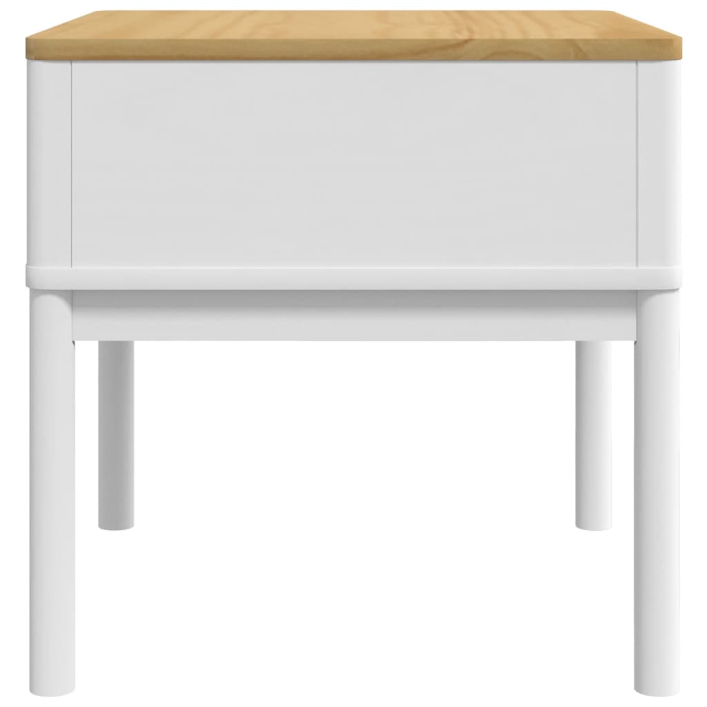 vidaXL Măsuță de veioză FLORO alb 55x55x54 cm lemn masiv pin vidaXL Măsuță de veioză FLORO alb 55x55x54 cm lemn masiv pin