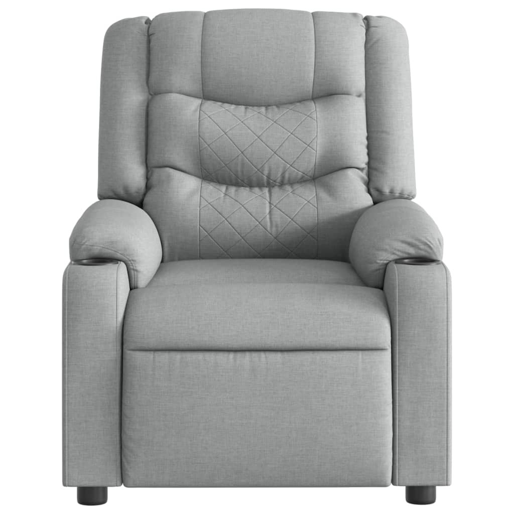 vidaXL Fotoliu rabatabil, gri deschis, material textil