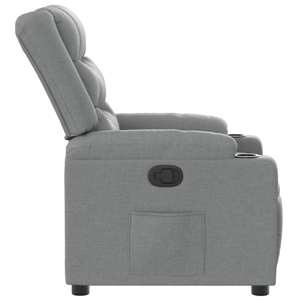 vidaXL Fotoliu rabatabil, gri deschis, material textil