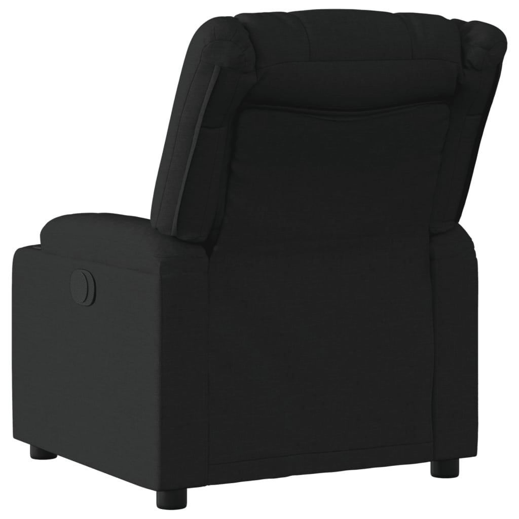 vidaXL Fotoliu rabatabil, negru, material textil vidaXL Fotoliu rabatabil, negru, material textil