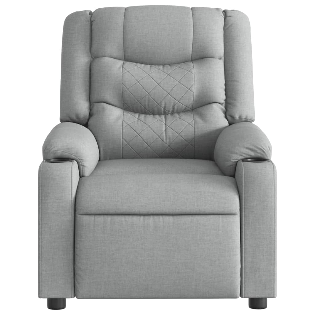 vidaXL Fotoliu de masaj rabatabil, gri deschis, textil