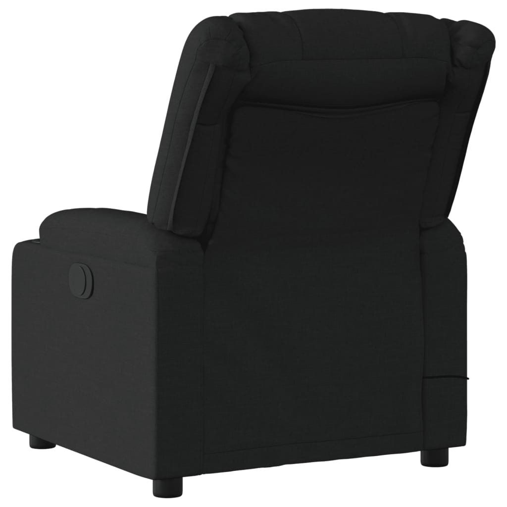 vidaXL Fotoliu de masaj rabatabil, negru, material textil