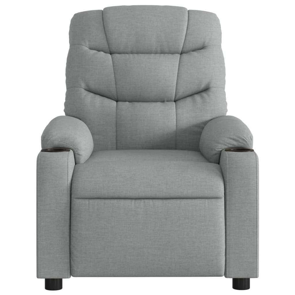 vidaXL Fotoliu rabatabil, gri deschis, material textil