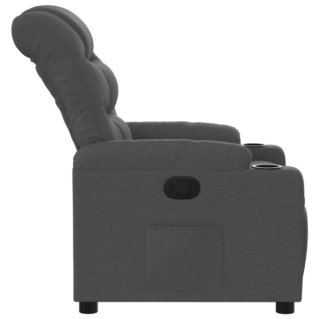 vidaXL Fotoliu rabatabil, gri închis, material textil