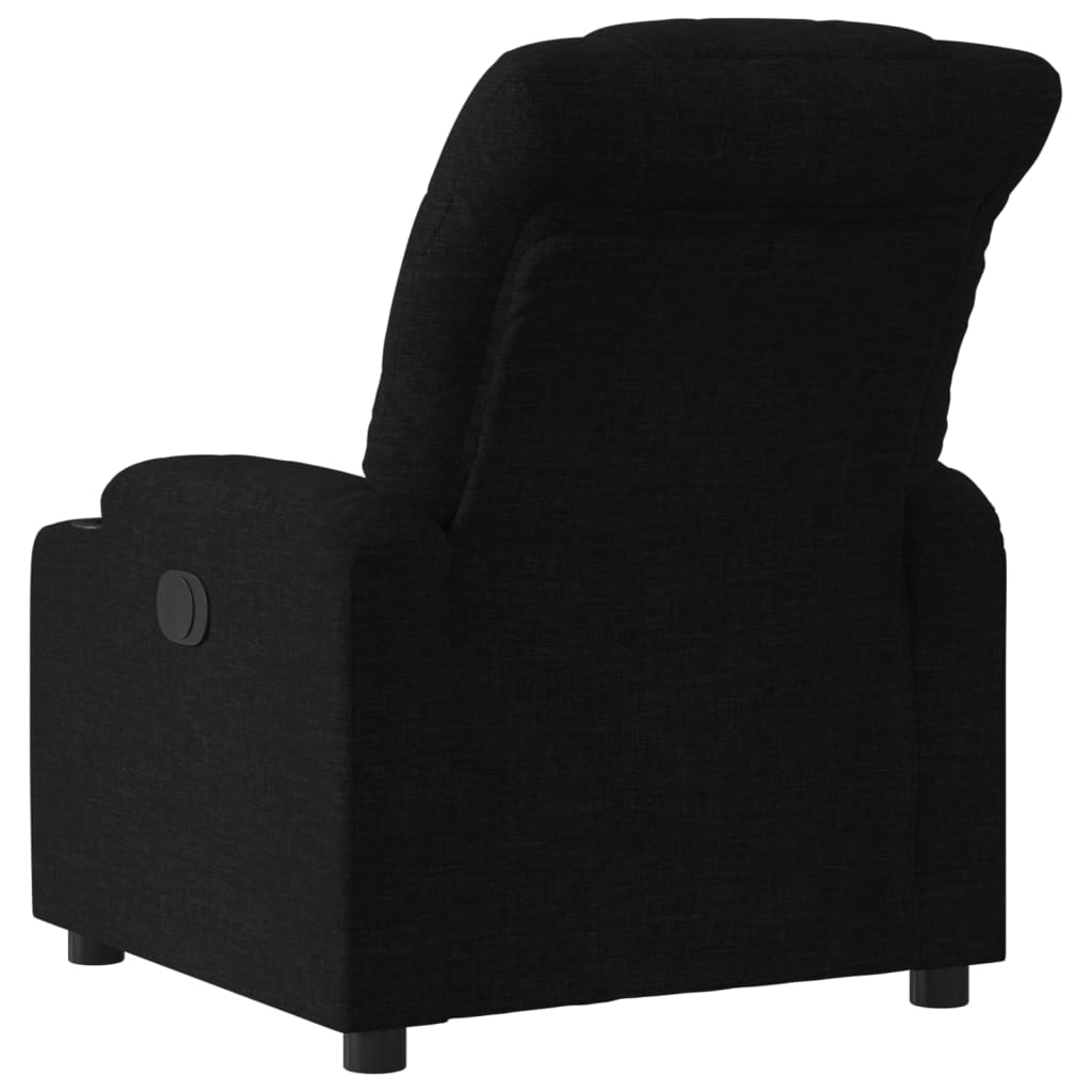 vidaXL Fotoliu rabatabil, negru, material textil vidaXL Fotoliu rabatabil, negru, material textil