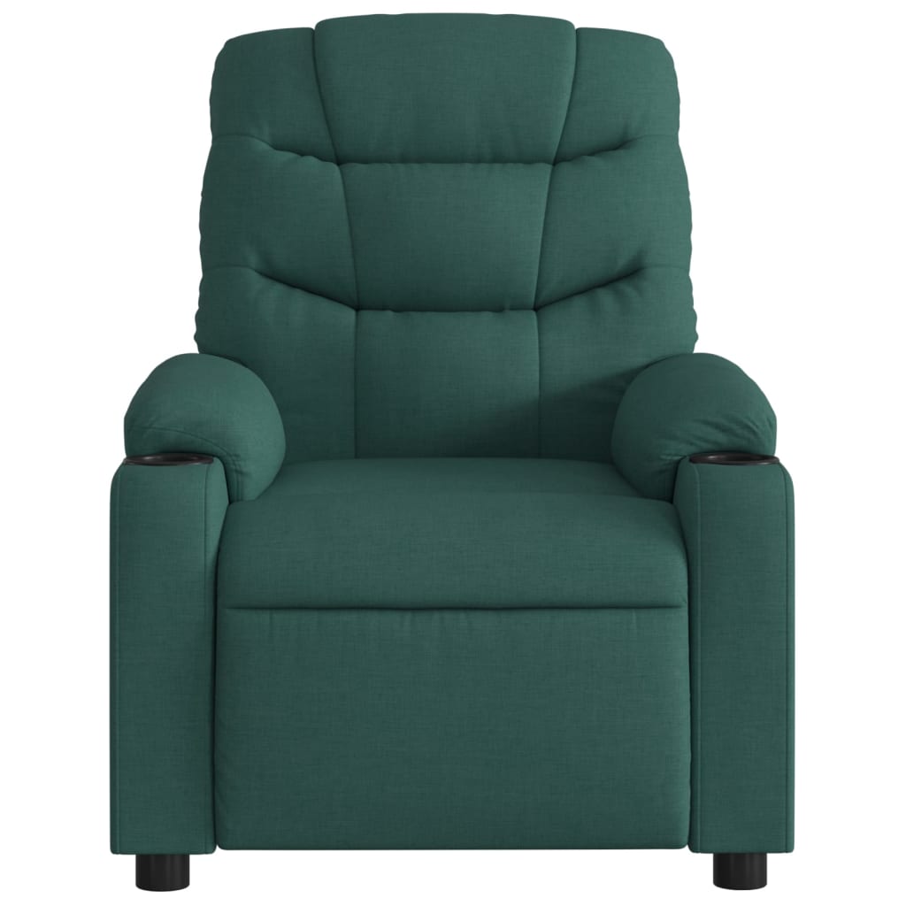 vidaXL Fotoliu rabatabil, verde închis, material textil vidaXL Fotoliu rabatabil, verde închis, material textil