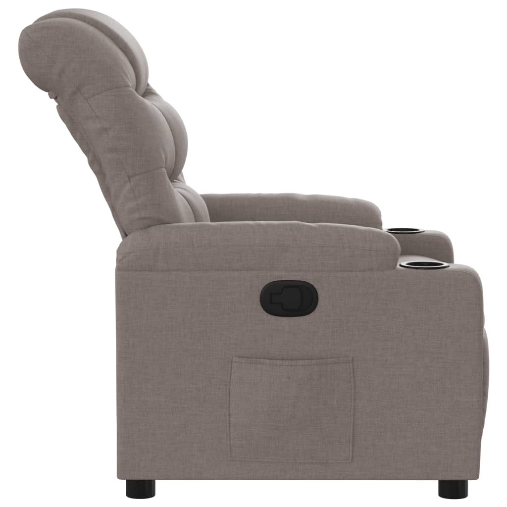 vidaXL Fotoliu rabatabil, gri taupe, material textil