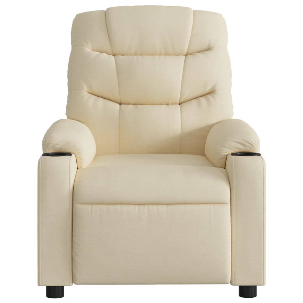 vidaXL Fotoliu rabatabil, crem, material textil