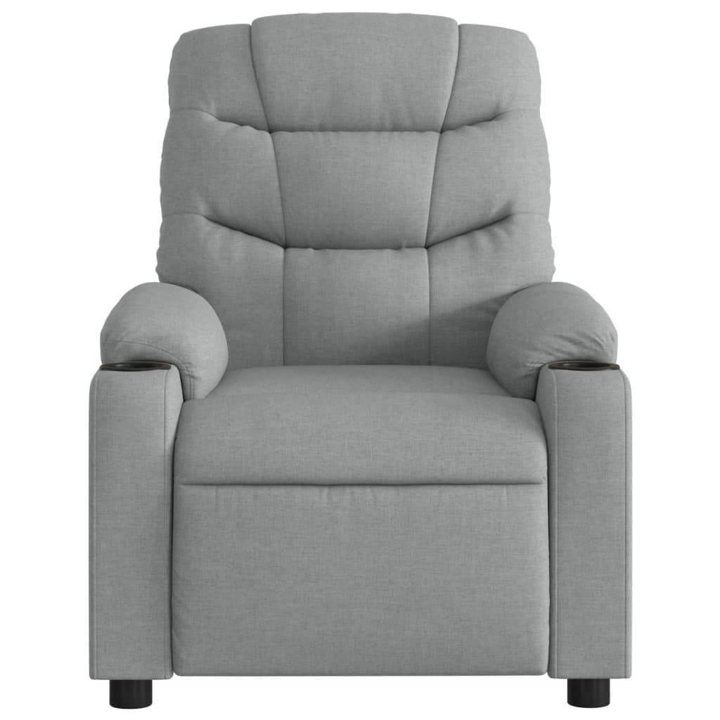 vidaXL Fotoliu de masaj rabatabil, gri deschis, textil