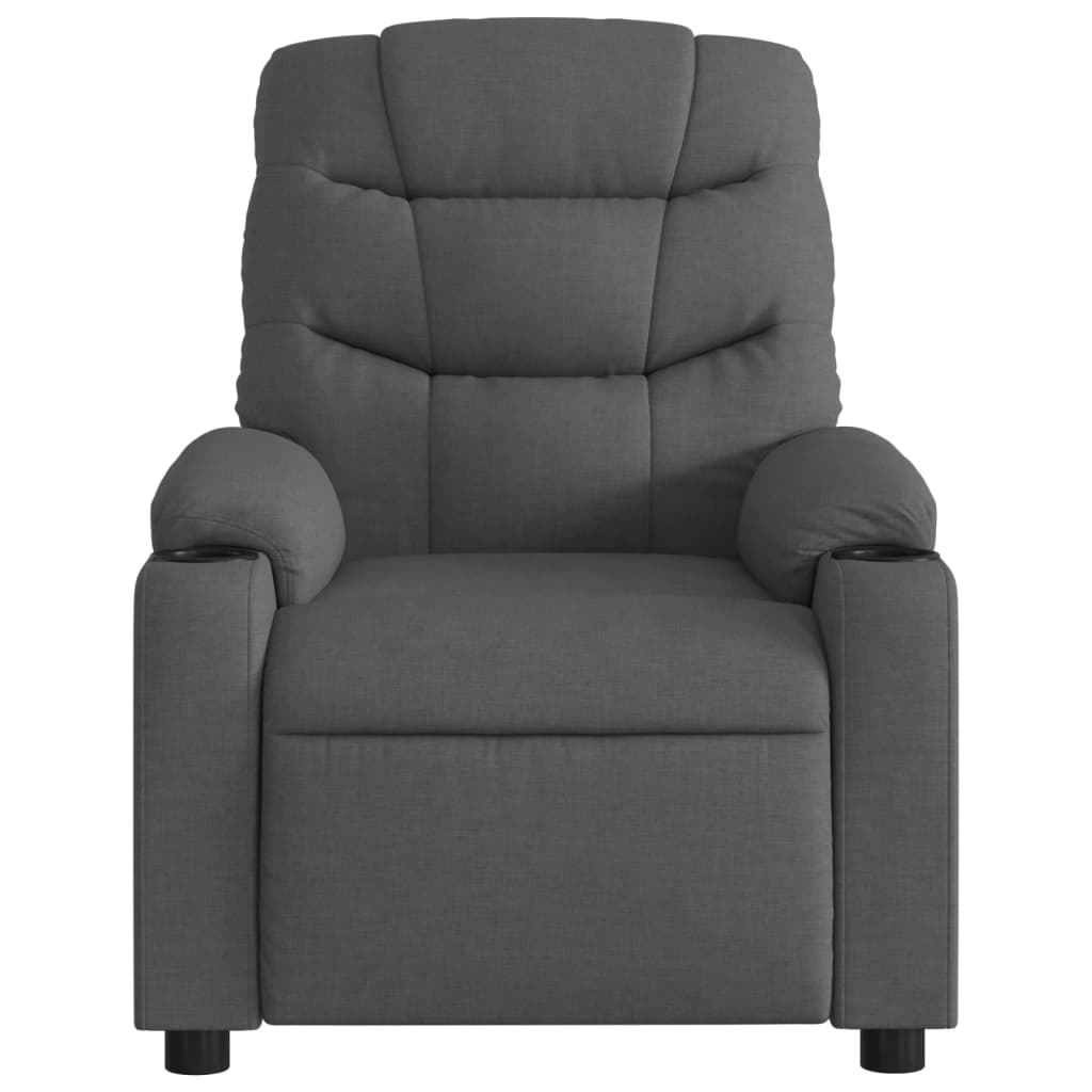 vidaXL Fotoliu de masaj rabatabil, gri închis, material textil vidaXL Fotoliu de masaj rabatabil, gri închis, material textil
