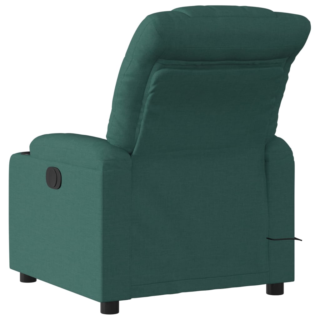 vidaXL Fotoliu de masaj rabatabil, verde închis, material textil vidaXL Fotoliu de masaj rabatabil, verde închis, material textil