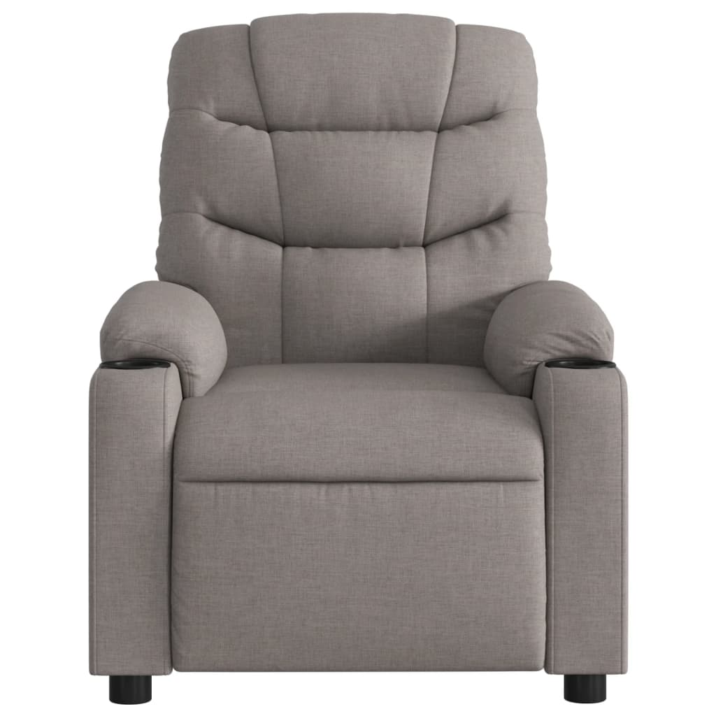vidaXL Fotoliu de masaj rabatabil, gri taupe, material textil