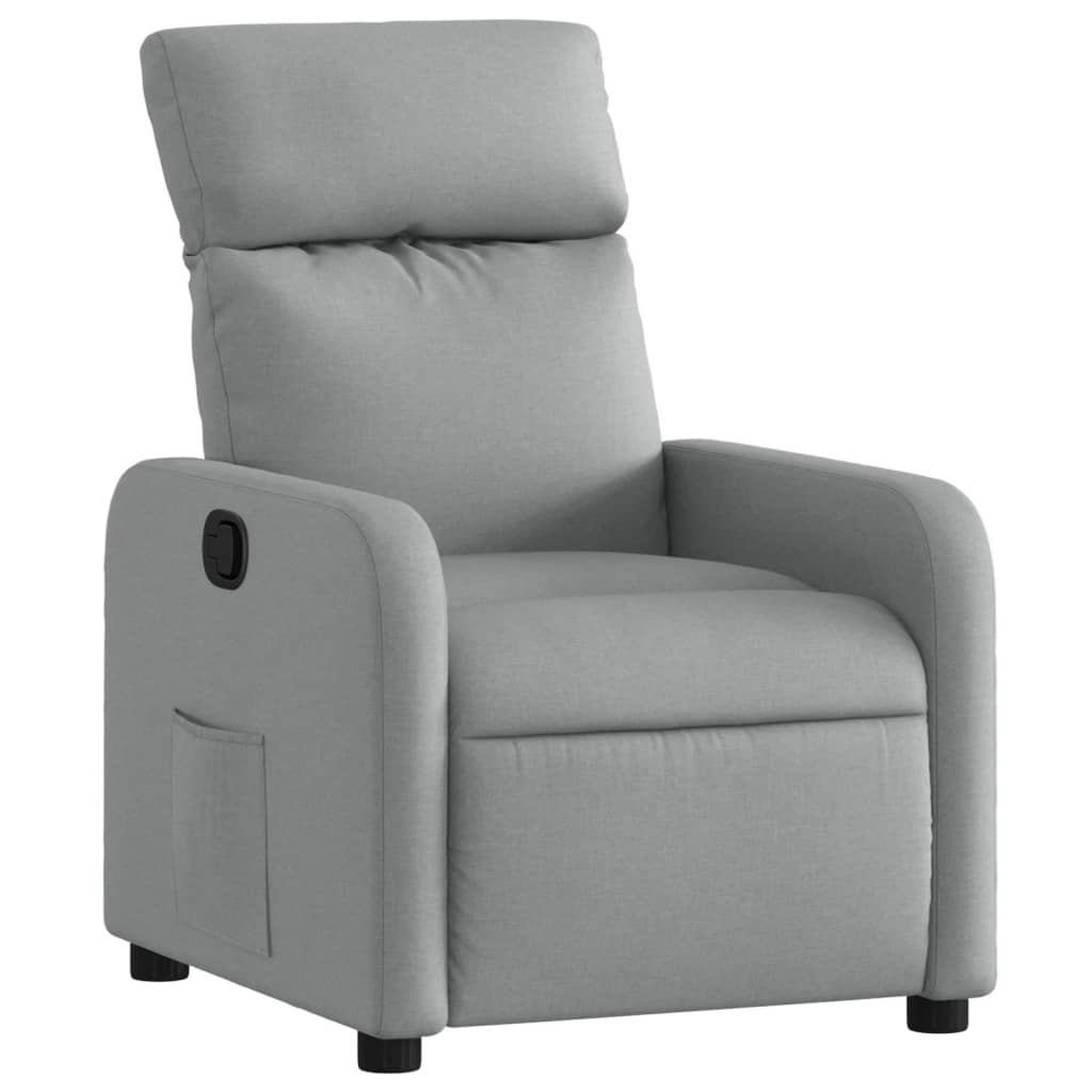 vidaXL Fotoliu rabatabil, gri deschis, material textil
