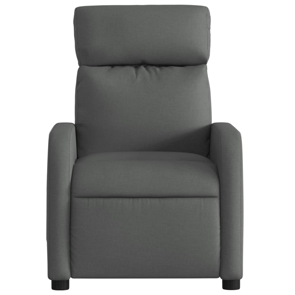 vidaXL Fotoliu rabatabil, gri închis, material textil