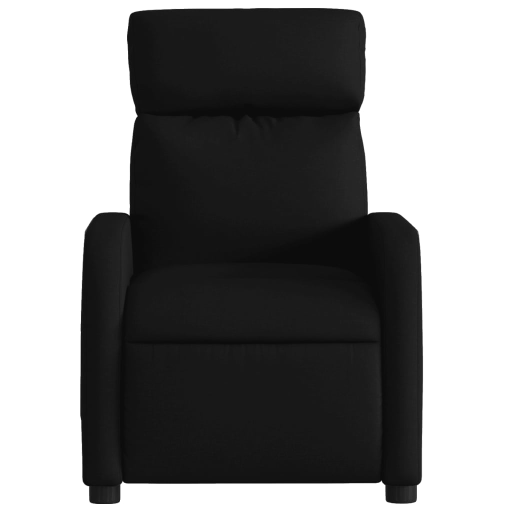 vidaXL Fotoliu rabatabil, negru, material textil vidaXL Fotoliu rabatabil, negru, material textil