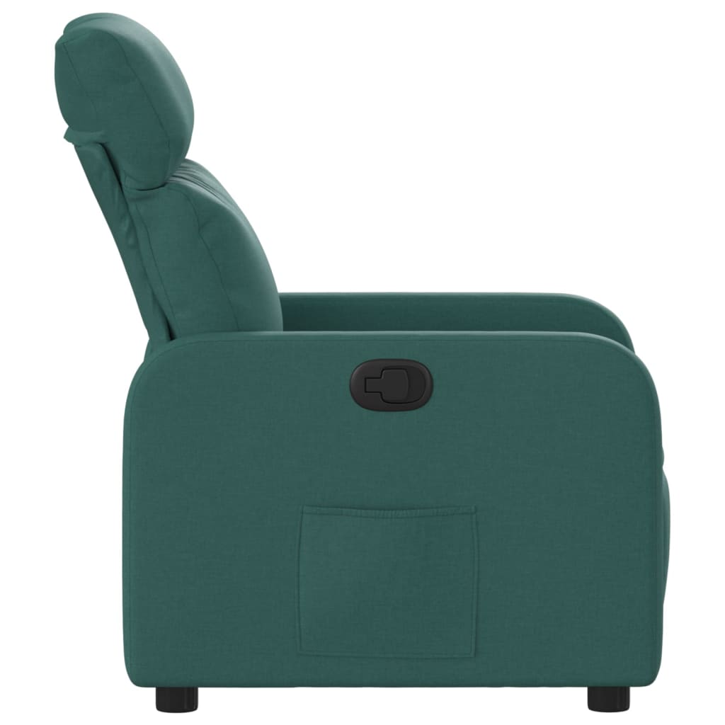vidaXL Fotoliu rabatabil, verde închis, material textil vidaXL Fotoliu rabatabil, verde închis, material textil