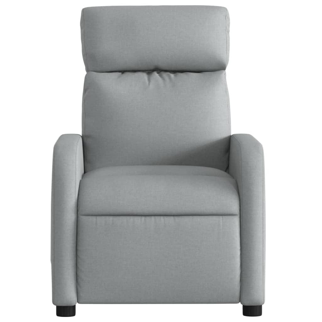 vidaXL Fotoliu de masaj rabatabil, gri deschis, textil vidaXL Fotoliu de masaj rabatabil, gri deschis, textil