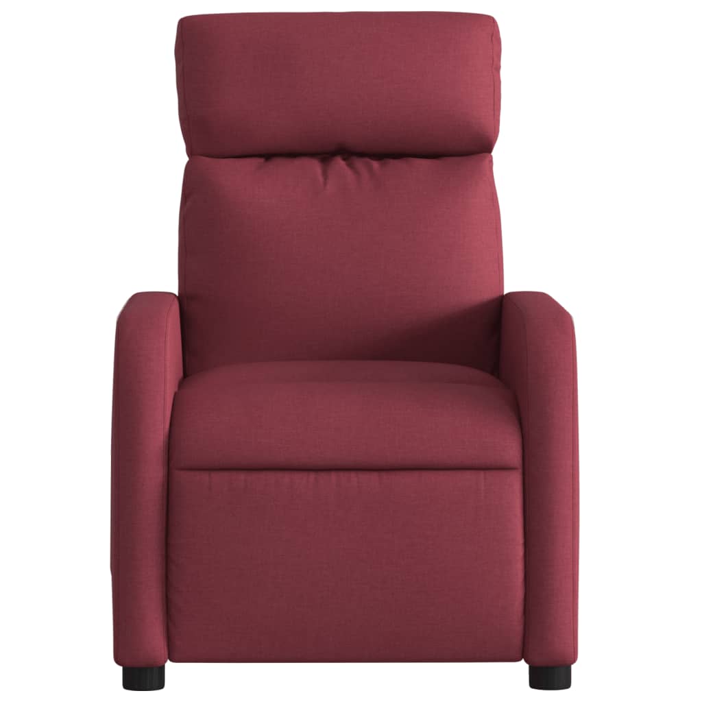 vidaXL Fotoliu de masaj rabatabil, roșu vin, material textil vidaXL Fotoliu de masaj rabatabil, roșu vin, material textil