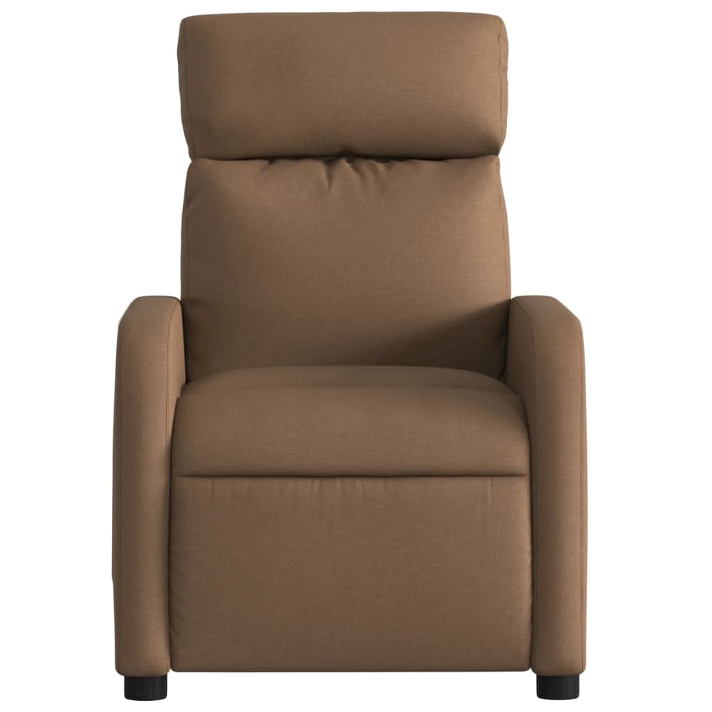 vidaXL Fotoliu de masaj rabatabil, maro, material textil