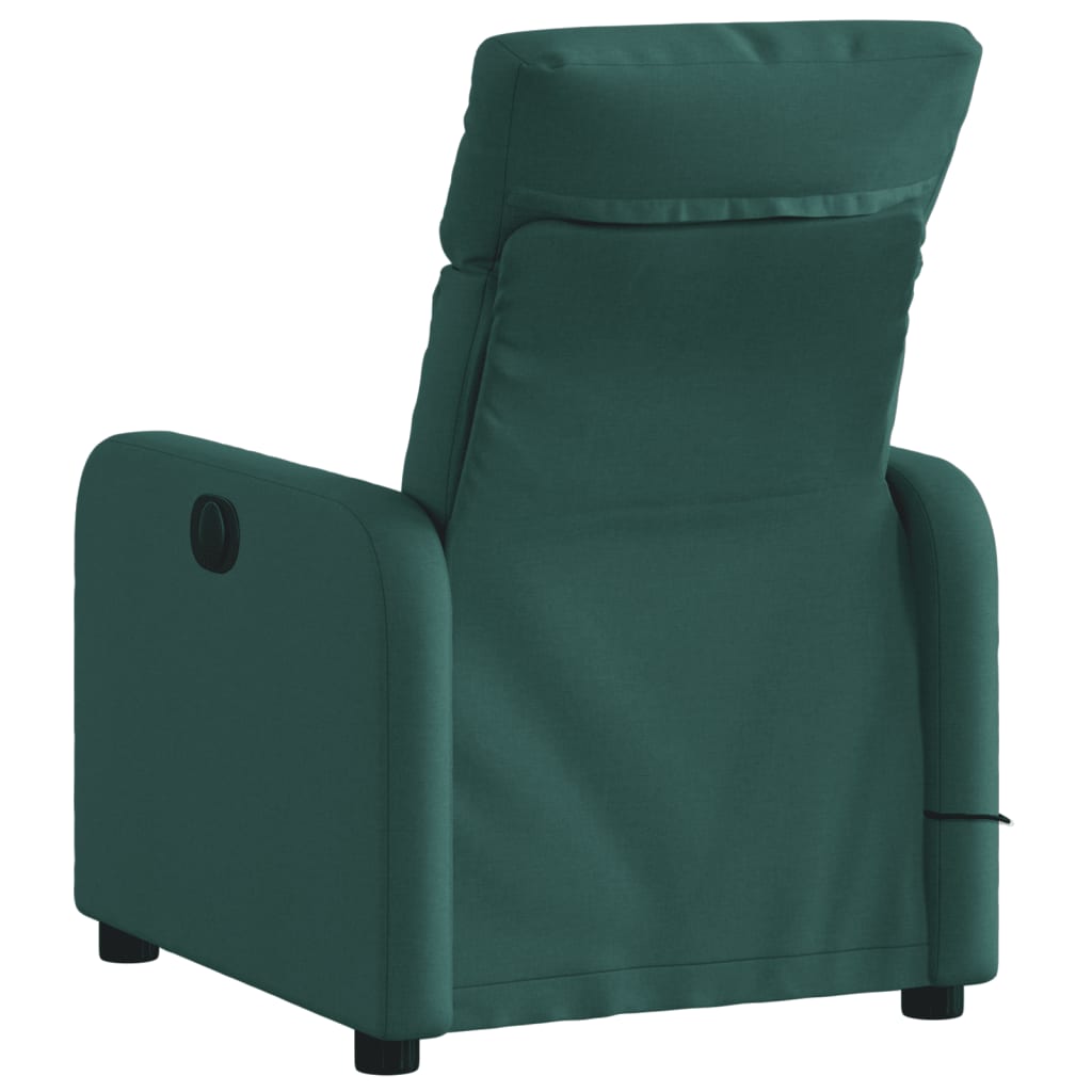 vidaXL Fotoliu de masaj rabatabil, verde închis, material textil vidaXL Fotoliu de masaj rabatabil, verde închis, material textil