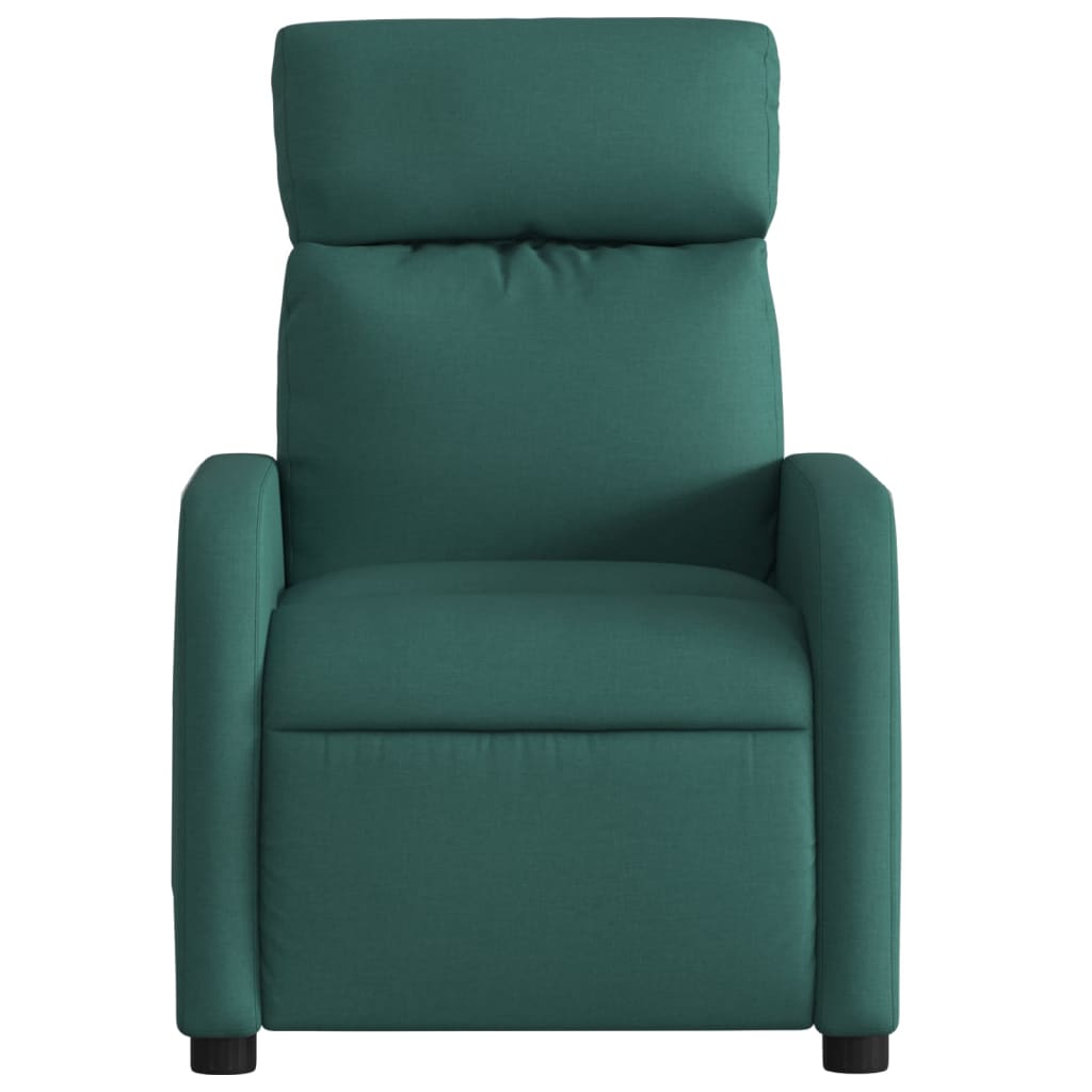 vidaXL Fotoliu de masaj rabatabil, verde închis, material textil vidaXL Fotoliu de masaj rabatabil, verde închis, material textil