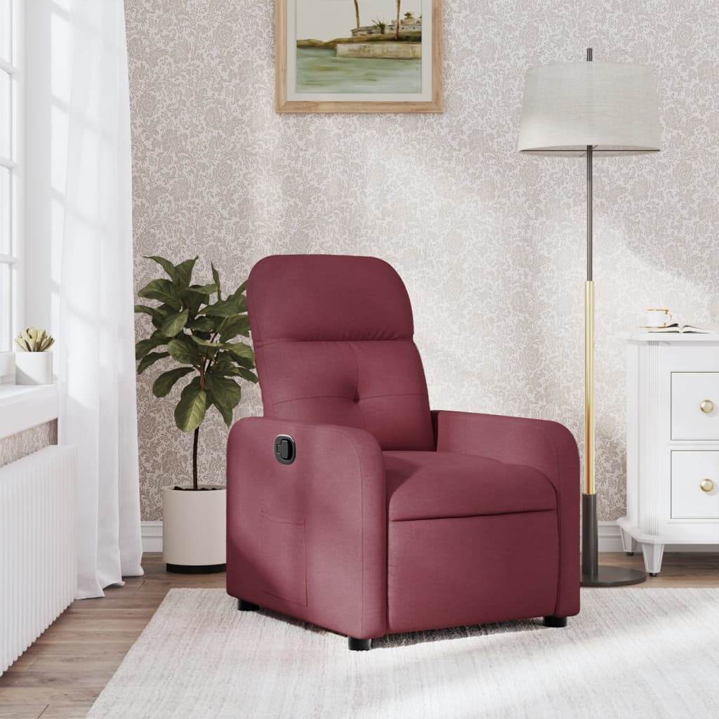 vidaXL Fotoliu rabatabil, roșu vin, material textil vidaXL Fotoliu rabatabil, roșu vin, material textil