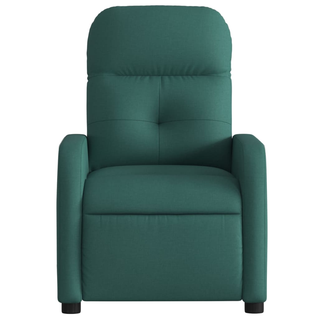 vidaXL Fotoliu rabatabil, verde închis, material textil vidaXL Fotoliu rabatabil, verde închis, material textil