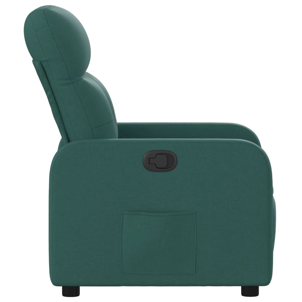 vidaXL Fotoliu rabatabil, verde închis, material textil vidaXL Fotoliu rabatabil, verde închis, material textil
