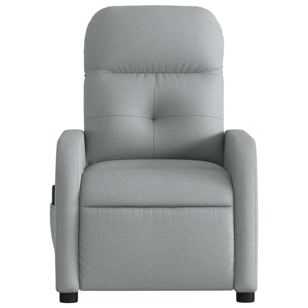 vidaXL Fotoliu de masaj rabatabil, gri deschis, textil