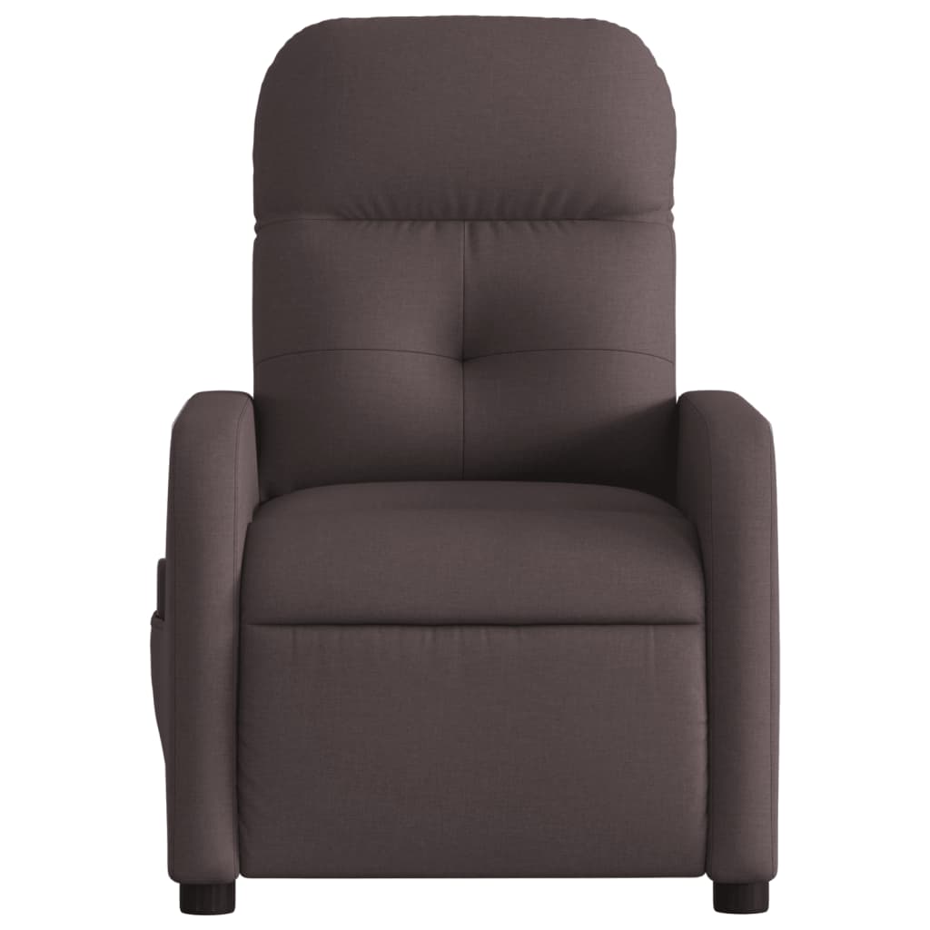 vidaXL Fotoliu de masaj rabatabil, maro închis, material textil