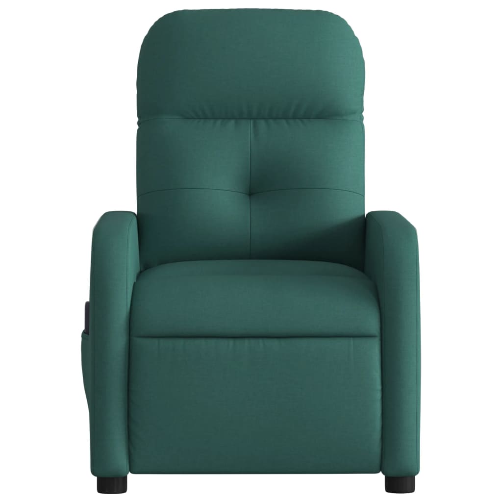 vidaXL Fotoliu de masaj rabatabil, verde închis, material textil vidaXL Fotoliu de masaj rabatabil, verde închis, material textil