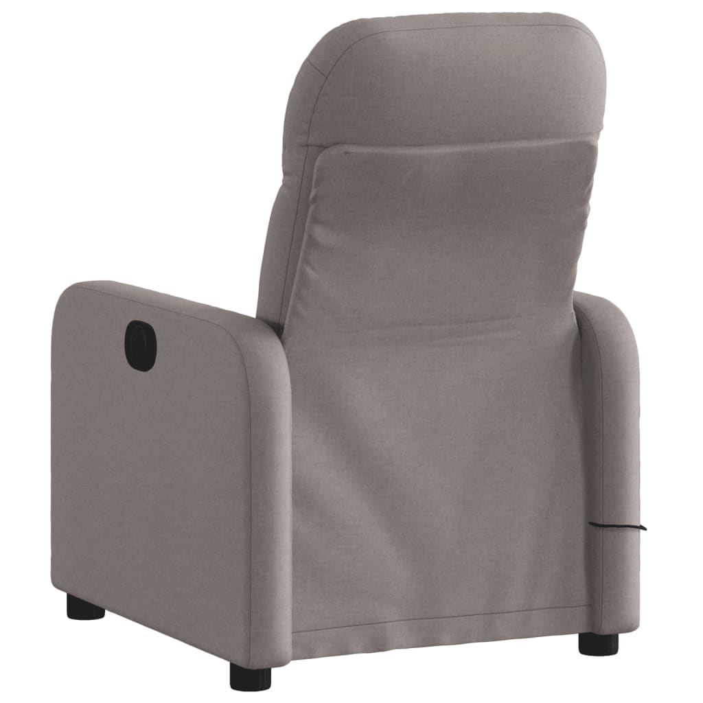 vidaXL Fotoliu de masaj rabatabil, gri taupe, material textil