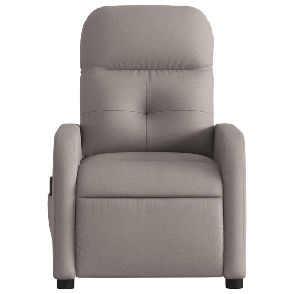 vidaXL Fotoliu de masaj rabatabil, gri taupe, material textil