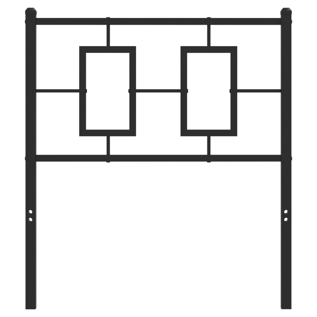 vidaXL Tăblie de pat metalică, negru, 75 cm