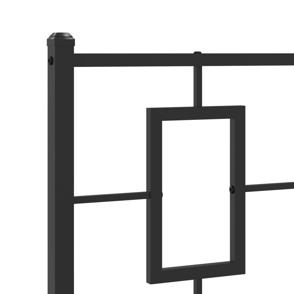 vidaXL Tăblie de pat metalică, negru, 80 cm