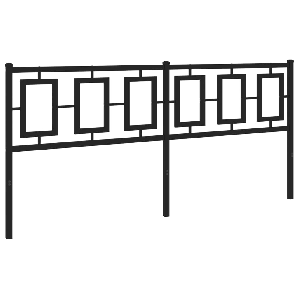 vidaXL Tăblie de pat metalică, negru, 180 cm