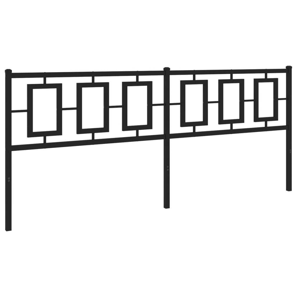 vidaXL Tăblie de pat metalică, negru, 193 cm