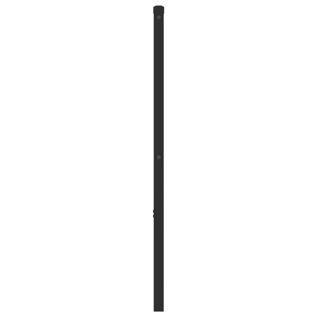 vidaXL Tăblie de pat metalică, negru, 200 cm