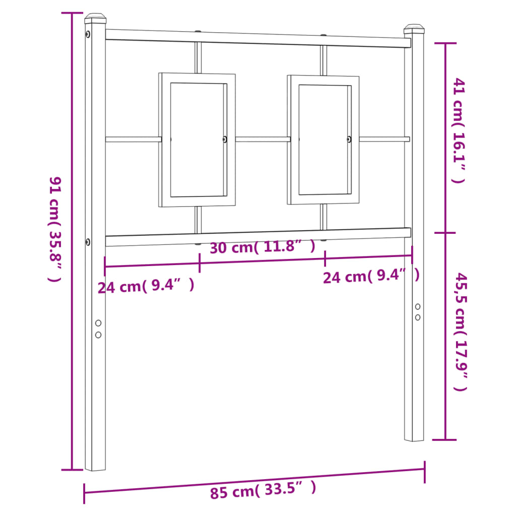 vidaXL Tăblie de pat metalică, alb, 80 cm vidaXL Tăblie de pat metalică, alb, 80 cm