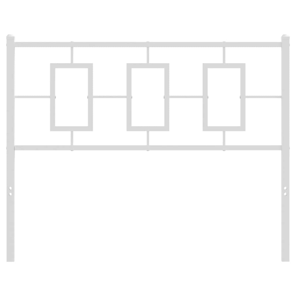 vidaXL Tăblie de pat metalică, alb, 107 cm