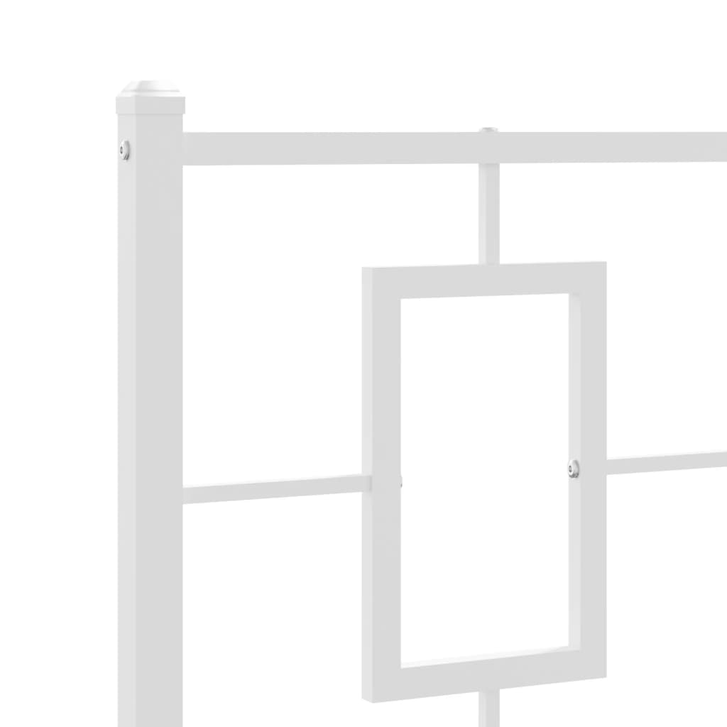 vidaXL Tăblie de pat metalică, alb, 107 cm