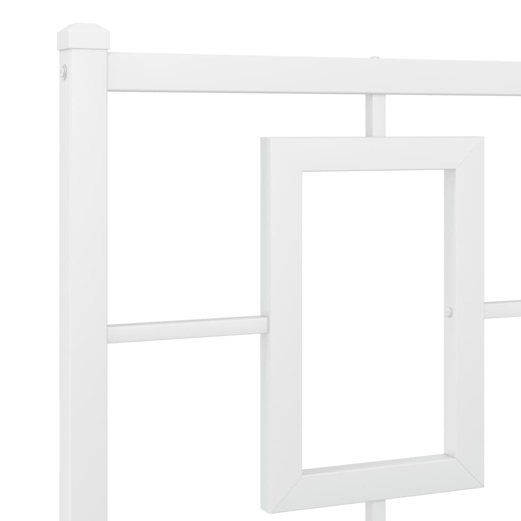vidaXL Tăblie de pat metalică, alb, 150 cm