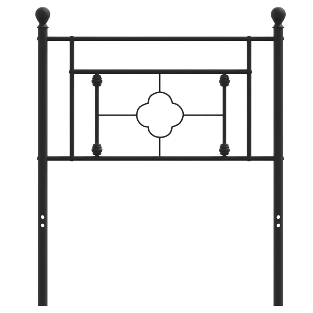 vidaXL Tăblie de pat metalică, negru, 75 cm