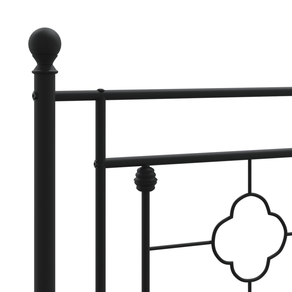 vidaXL Tăblie de pat metalică, negru, 75 cm